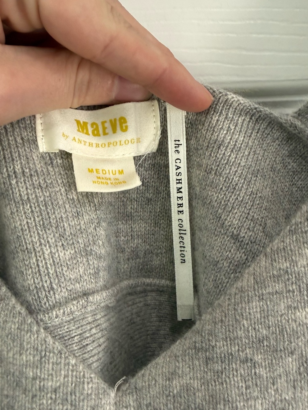 Anthropologie | Maeve Cashmere Crop Top - heather gray - size medium - Picture 3 of 5